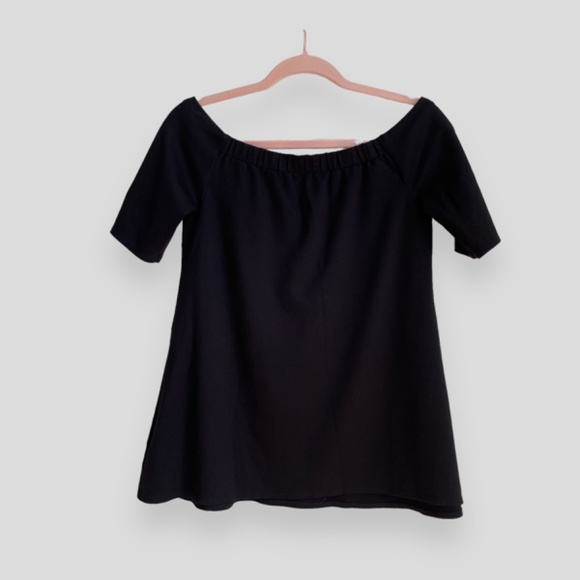 The Nines by Hatch Maternity Elbow Sleeve Off Shoulder Ponte Top Black Size S - Picture 3 of 5
